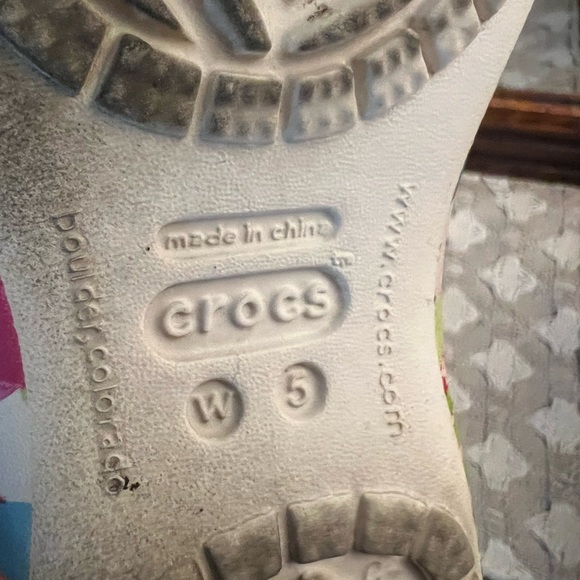 CROCS Classic Kadee Tropical Print Graphic Ballet Flats Colorful White Wms Sz 5 - Picture 7 of 7
